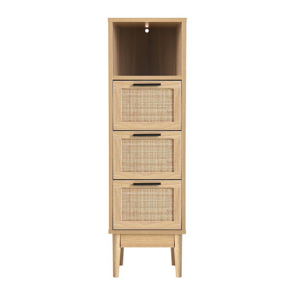 Artiss 3 Chest of Drawers Rattan Furniture Cabinet Storage Side End Table Shelf Of Fast shipping On sale