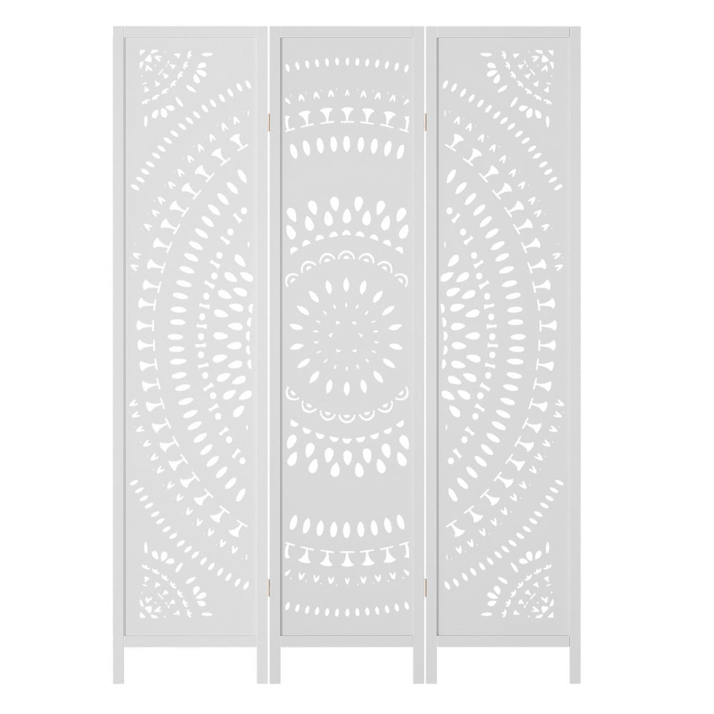Artiss 3 Panel Room Divider Screen 132x170cm Circle White Fast shipping On sale