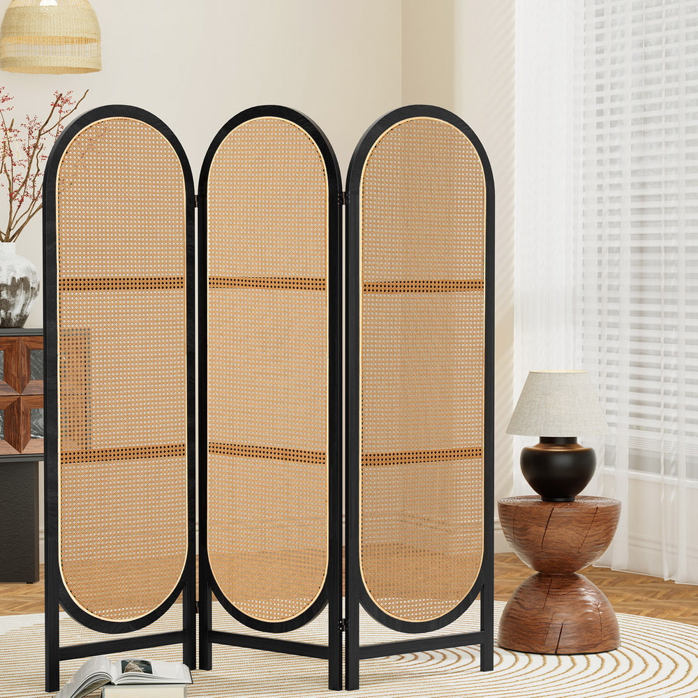 Artiss 3 Panel Room Divider Screen 151x180cm Rattan Brown Fast shipping On sale
