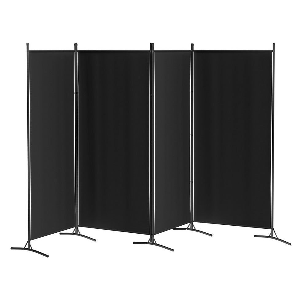 Artiss 4 Panel Room Divider Screen 345x180cm Fabric Black Fast shipping On sale