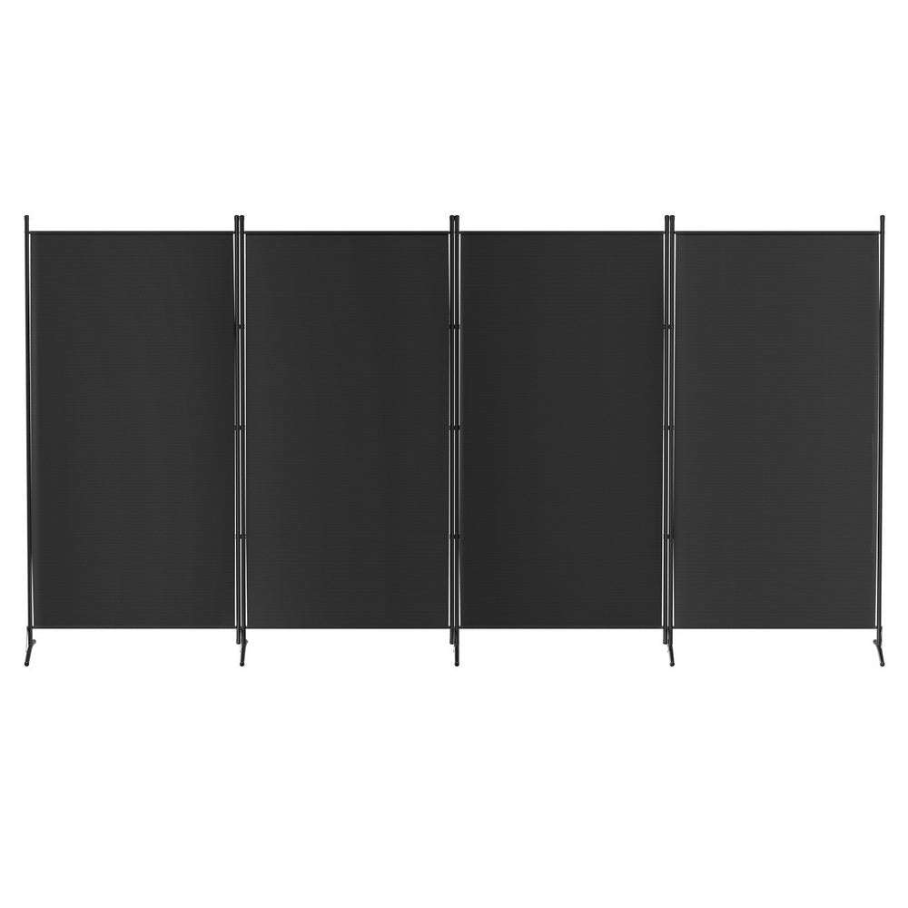 Artiss 4 Panel Room Divider Screen 345x180cm Fabric Black Fast shipping On sale