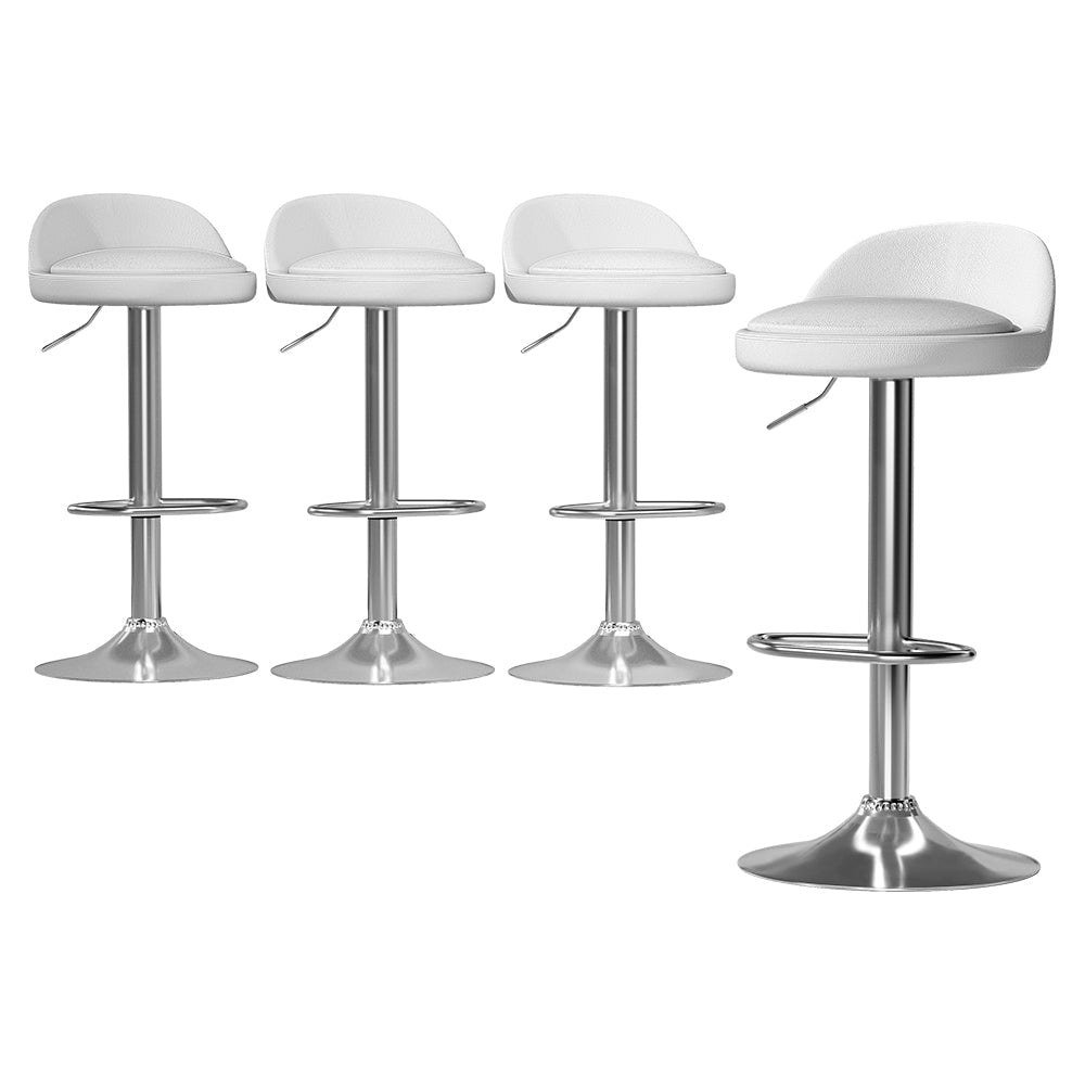 Artiss 4x Bar Stools PU Leather Gas Lift White Stool Fast shipping On sale