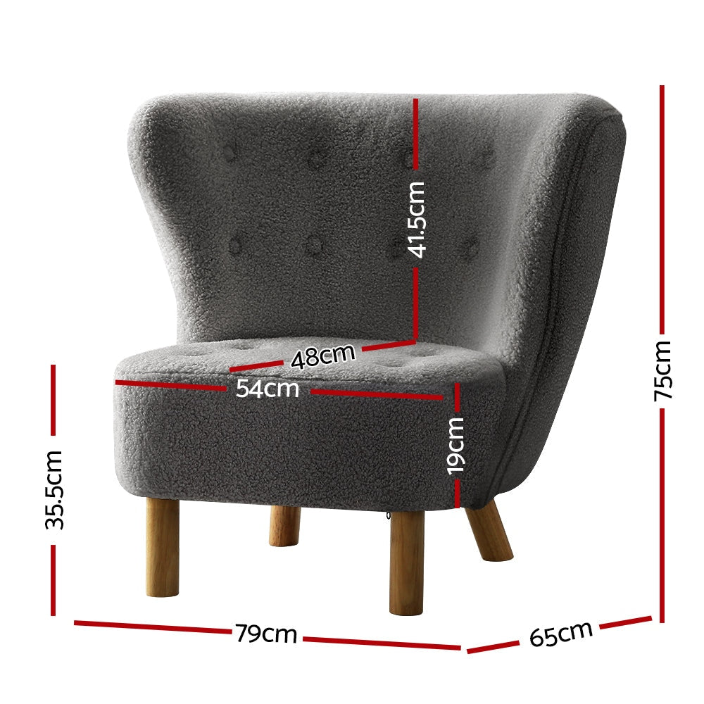 Artiss Armchair Lounge Accent Chair Armchairs Couch Chairs Sofa Bedroom Charcoal Fast shipping On sale