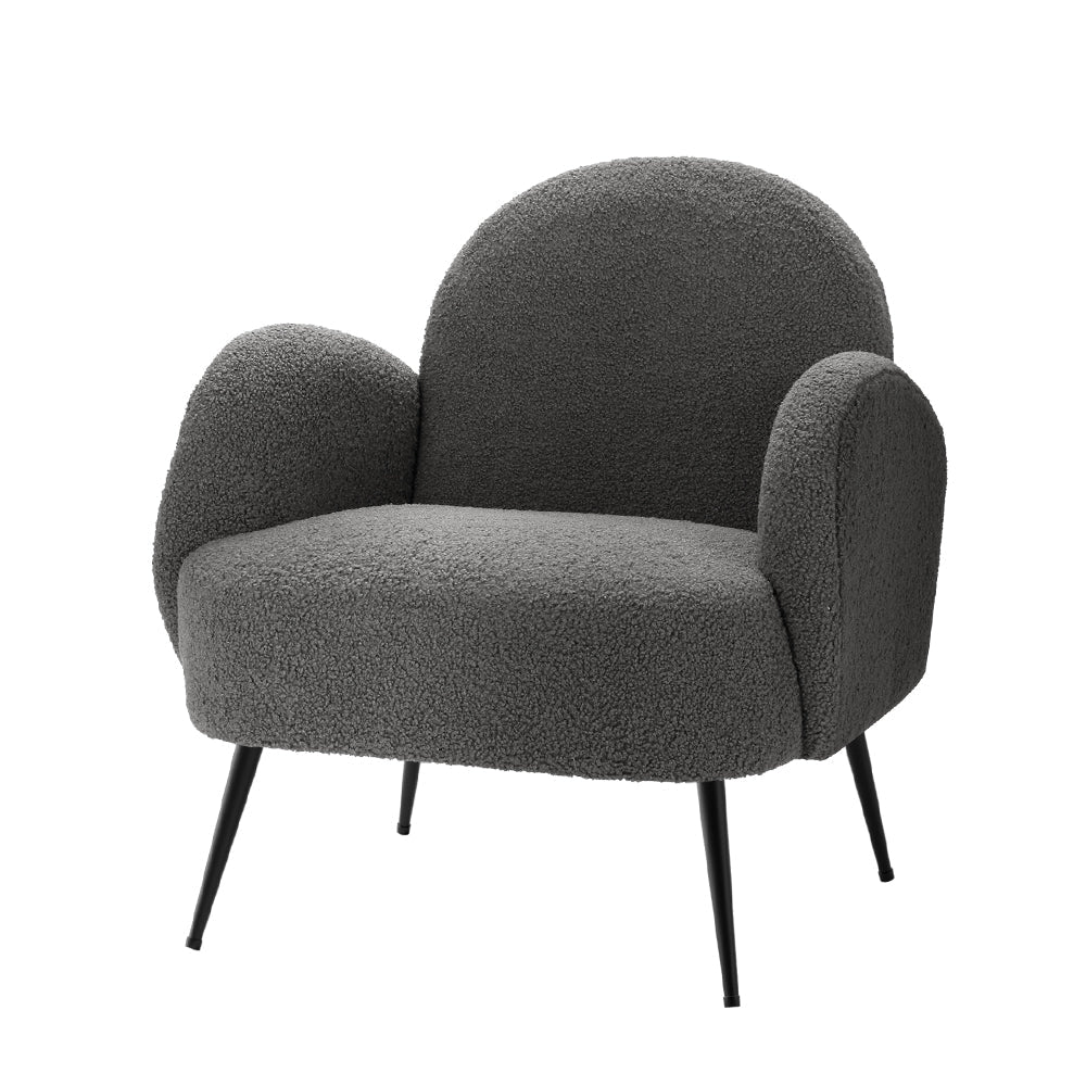 Artiss Armchair Lounge Chair Armchairs Accent Arm Chairs Sherpa Boucle Charcoal Fast shipping On sale