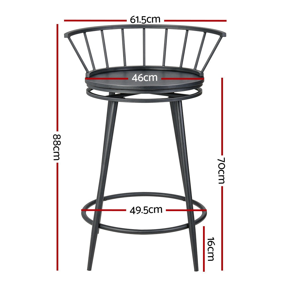 Artiss Bar Stools Kitchen Wooden Dining Chair Swivel Metal Chairs x2 Stool Fast shipping On sale