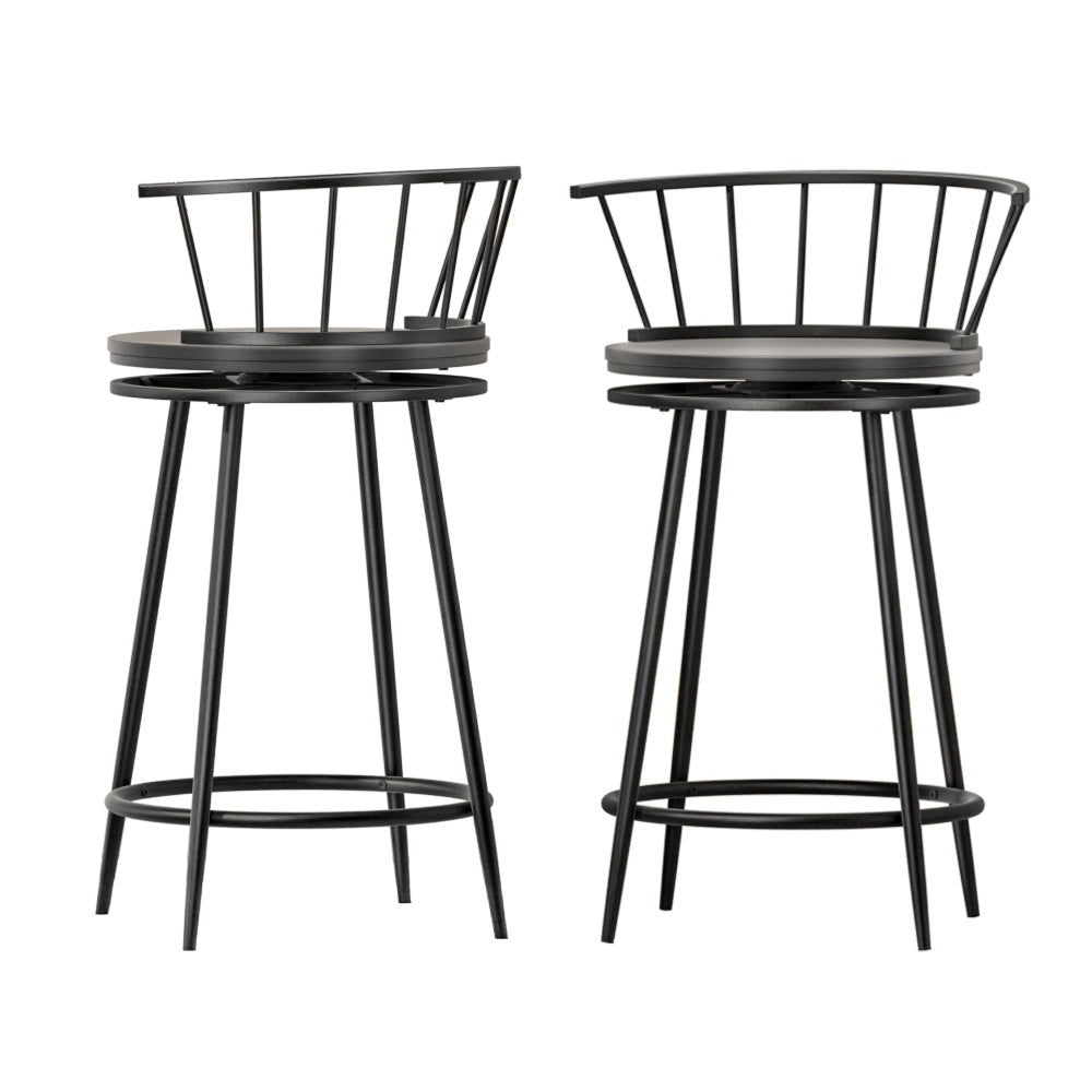 Artiss Bar Stools Kitchen Wooden Dining Chair Swivel Metal Chairs x2 Stool Fast shipping On sale