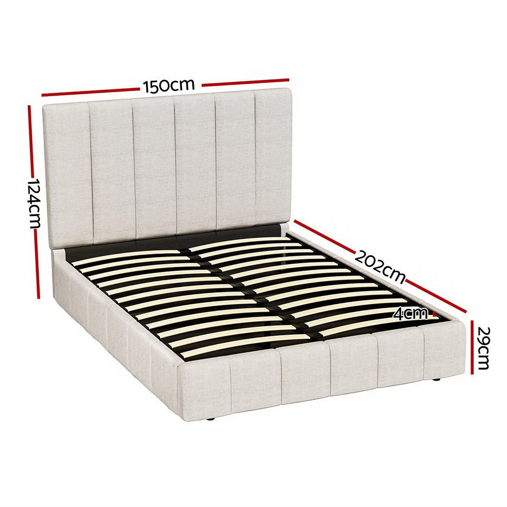 Artiss Bed Frame Double Size Beige TETTE Fast shipping On sale