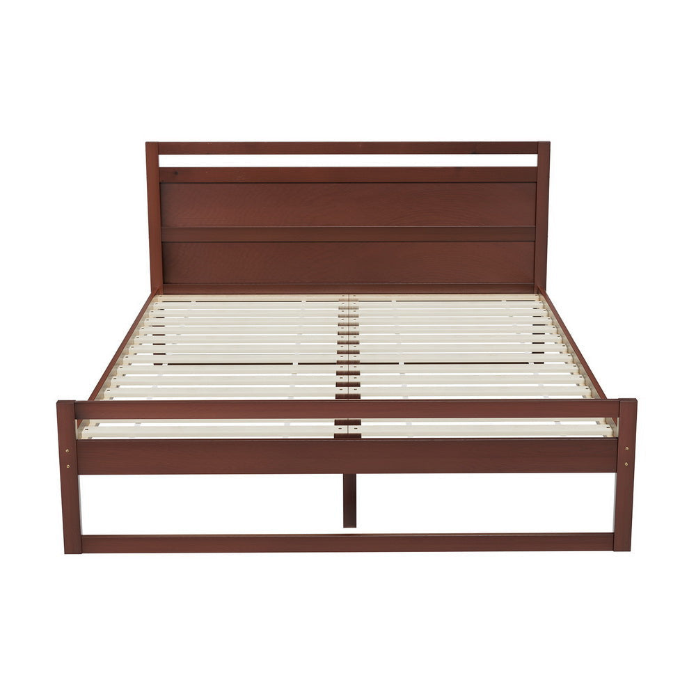 Artiss Bed Frame Double Size Wooden Walnut WITTON Fast shipping On sale