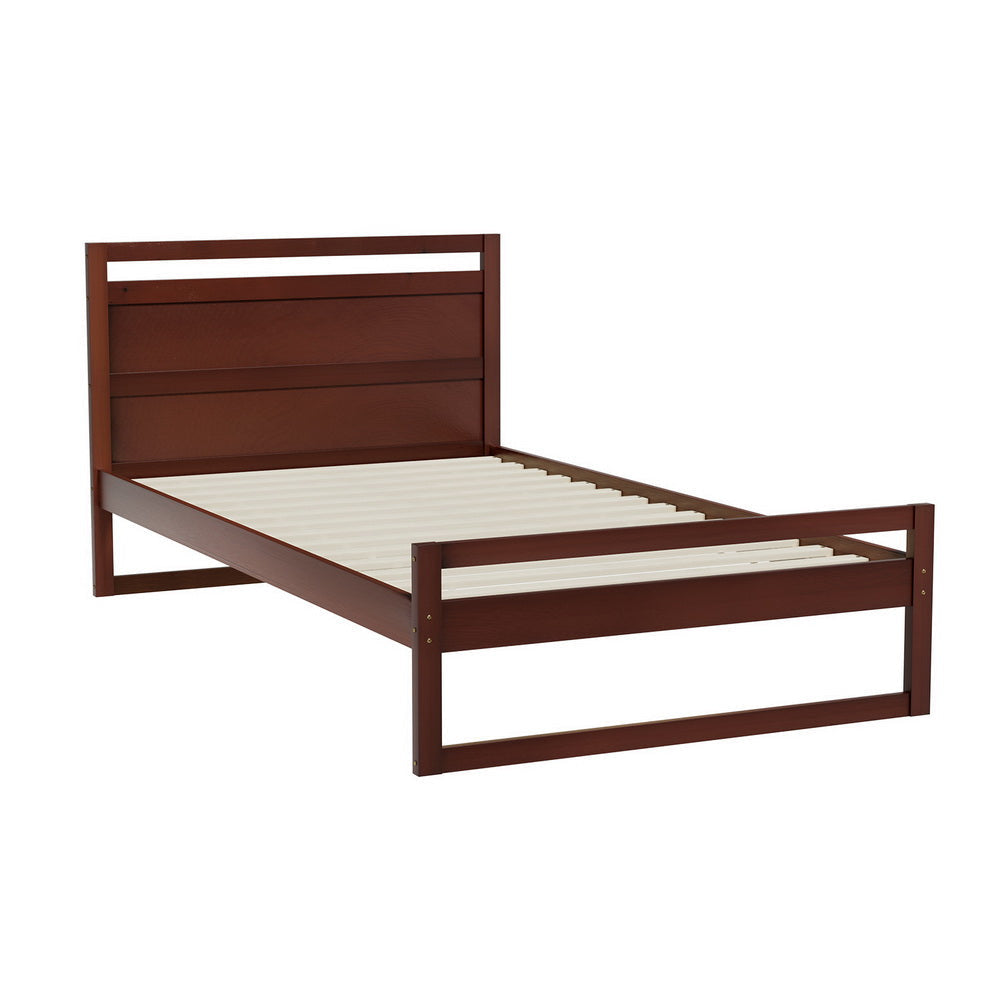 Artiss Bed Frame King Single Size Wooden Walnut WITTON Fast shipping On sale