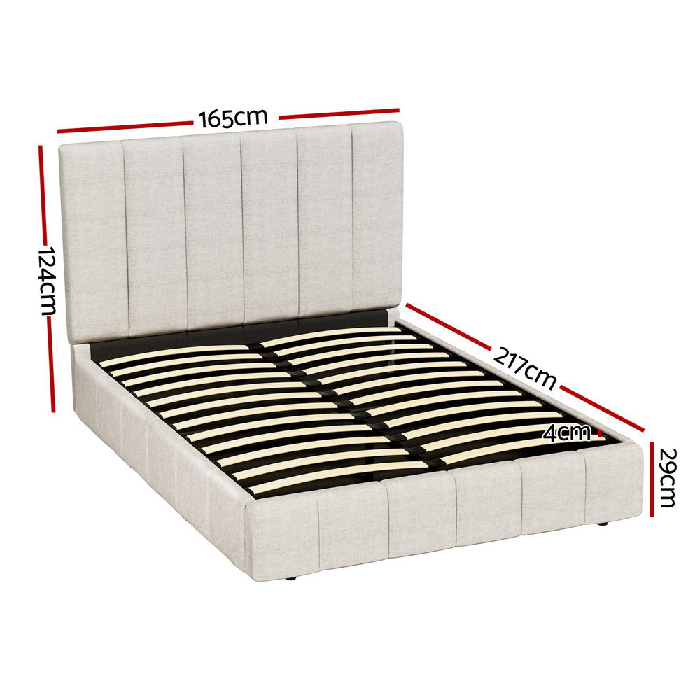 Artiss Bed Frame Queen Size Beige TETTE Fast shipping On sale