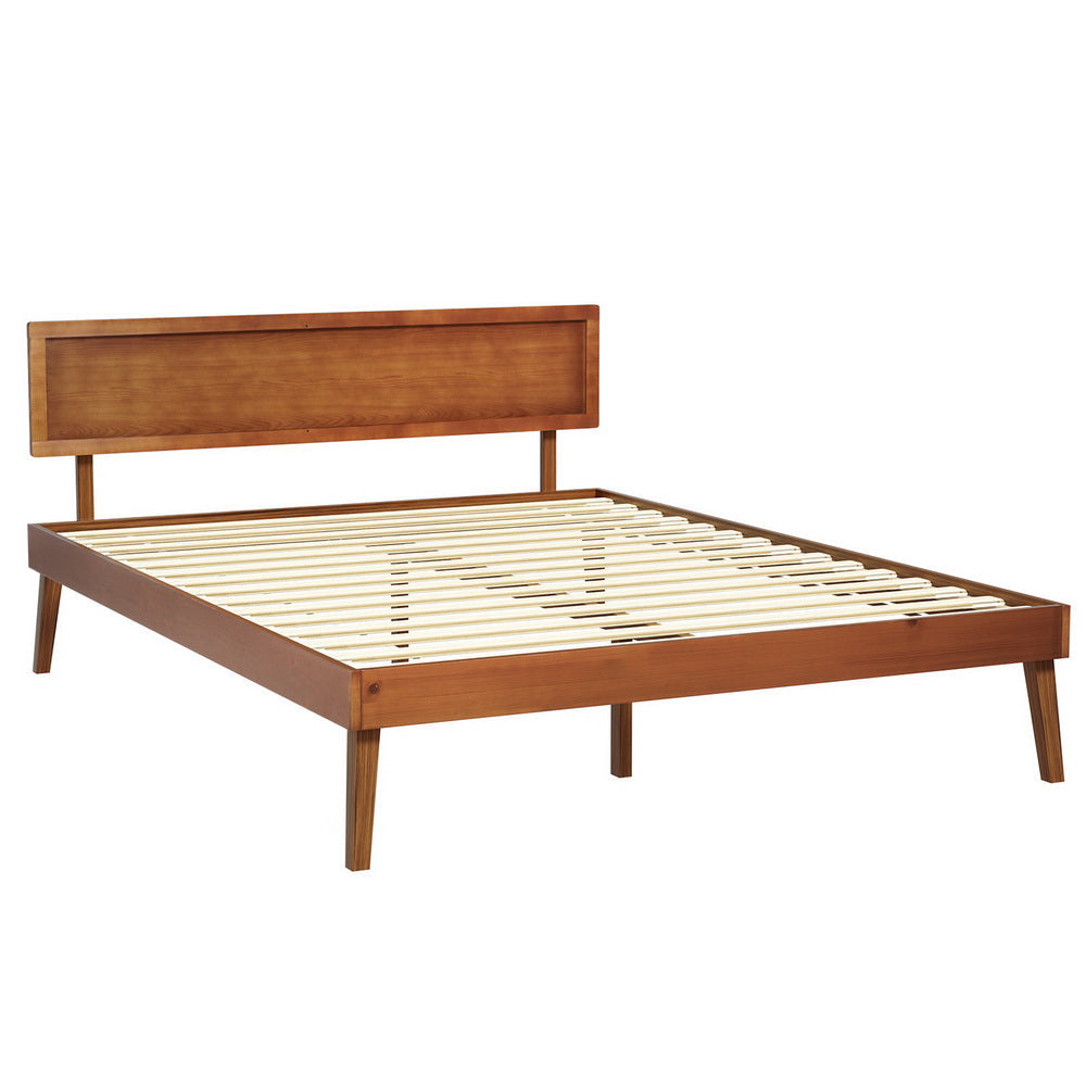 Artiss Bed Frame Queen Size Wooden Base Walnut SPLAY Fast shipping On sale