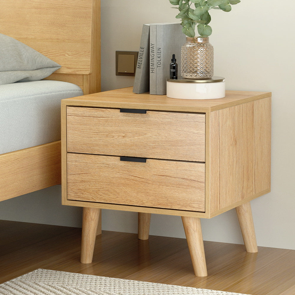 Artiss Bedside Table Drawers Nightstand Side End Storage Cabinet Pine MAJD Fast shipping On sale