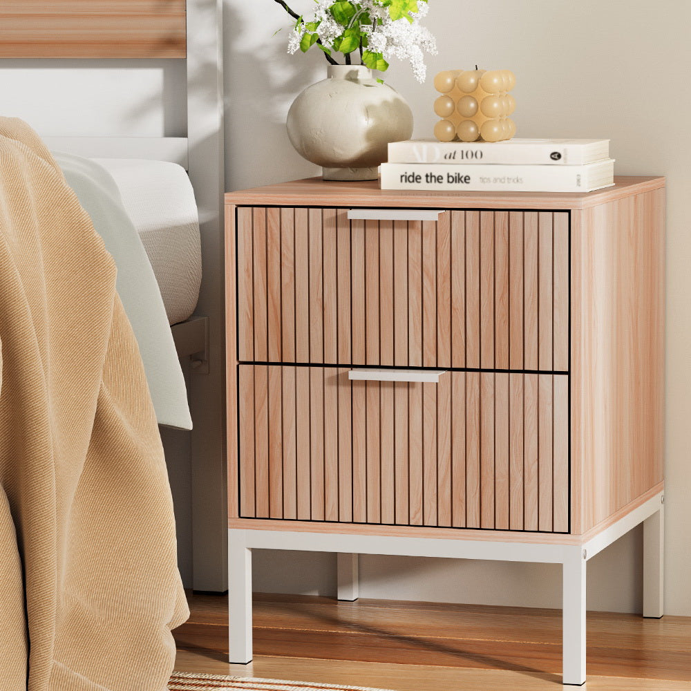 Artiss Bedside Table Drawers Side End Storage Cabinet Nightstand Pine LURA Fast shipping On sale