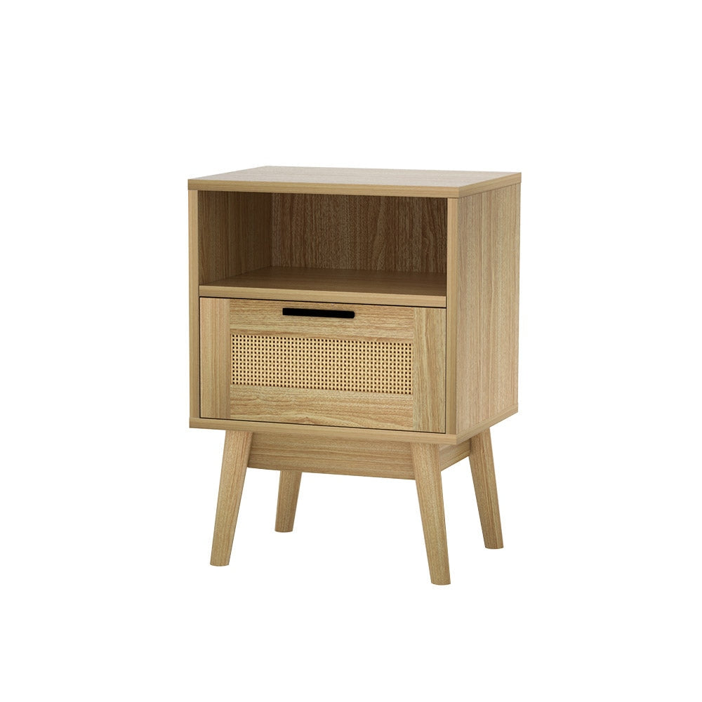 Artiss Bedside Tables Rattan Drawers Side Table Nightstand Storage Cabinet Wood Fast shipping On sale