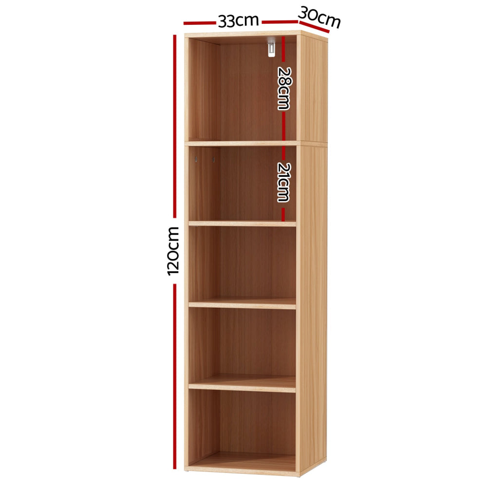 Artiss Bookshelf 5 Tiers MILO Pine Bookcase Fast shipping On sale