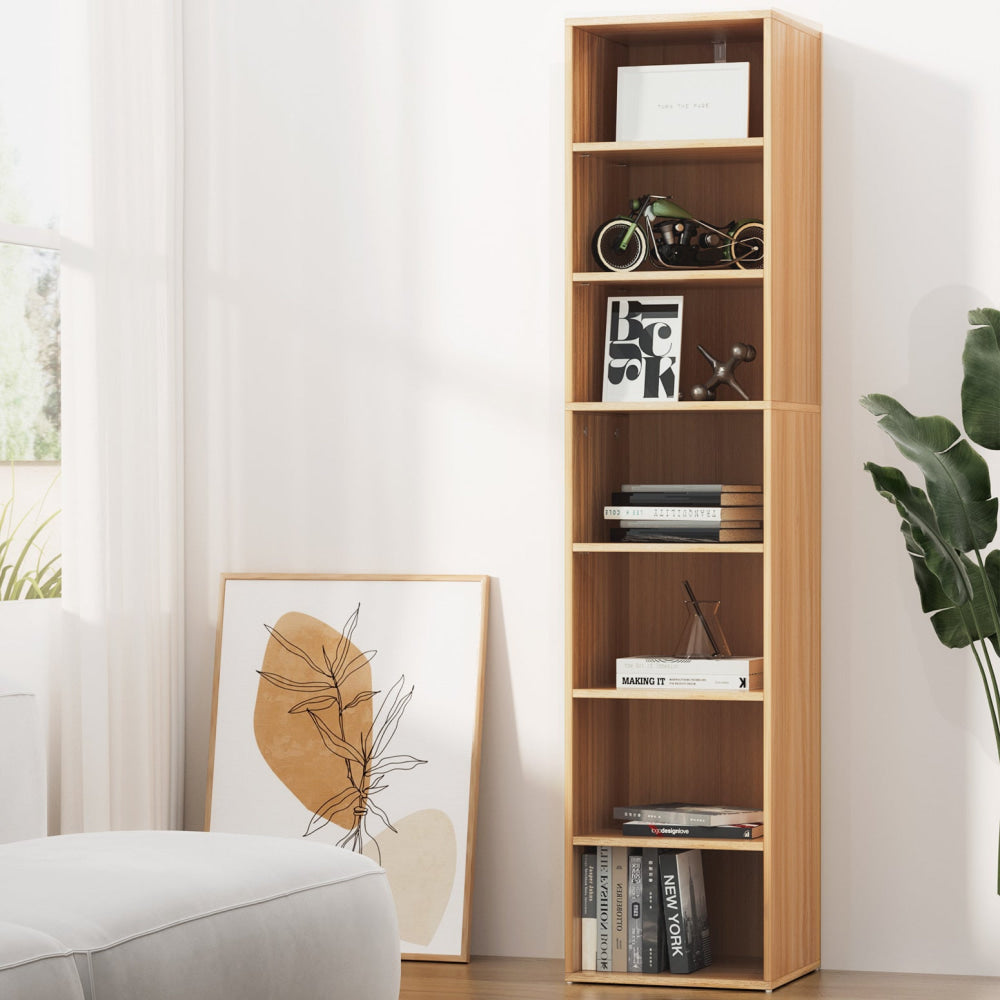 Artiss Bookshelf 7 Tiers MILO Pine Bookcase Fast shipping On sale