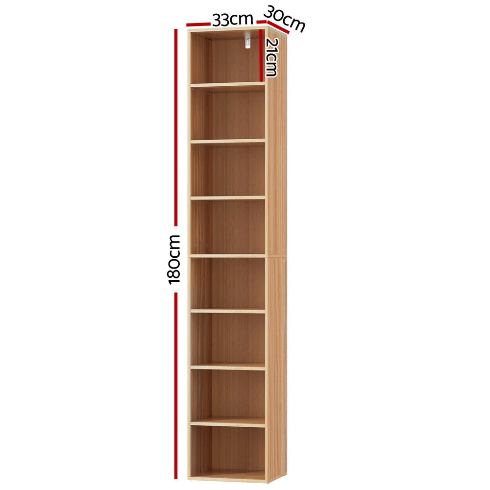 Artiss Bookshelf 8 Tiers MILO Pine Bookcase Fast shipping On sale