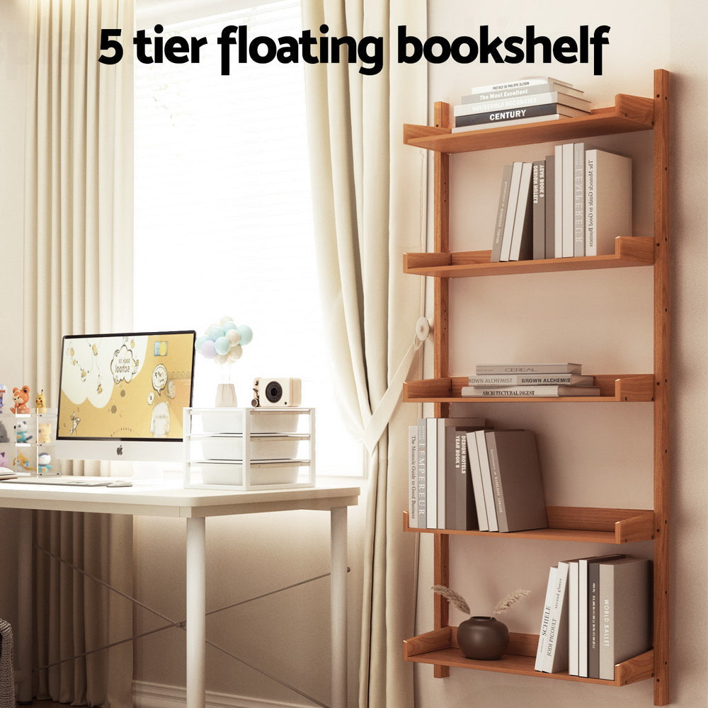 Artiss Bookshelf Floating Shelf CAPIZ Oak Bookcase Fast shipping On sale