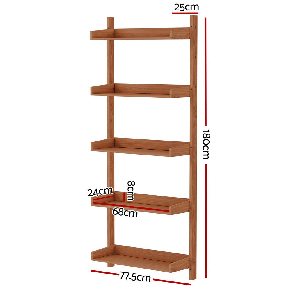 Artiss Bookshelf Floating Shelf CAPIZ Oak Bookcase Fast shipping On sale