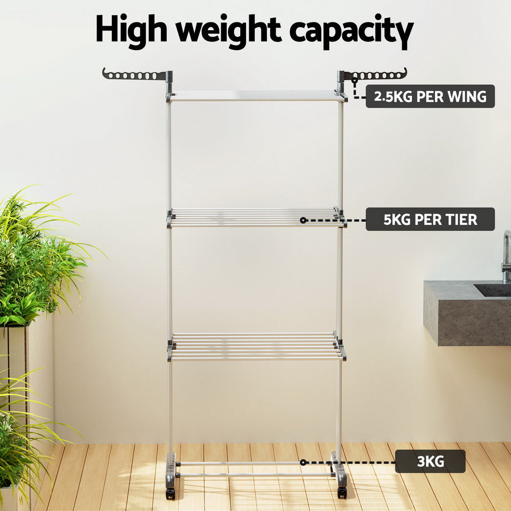 Artiss Clothes Drying Rack 173cm Coat Aier Hanger Foldable Fast shipping On sale