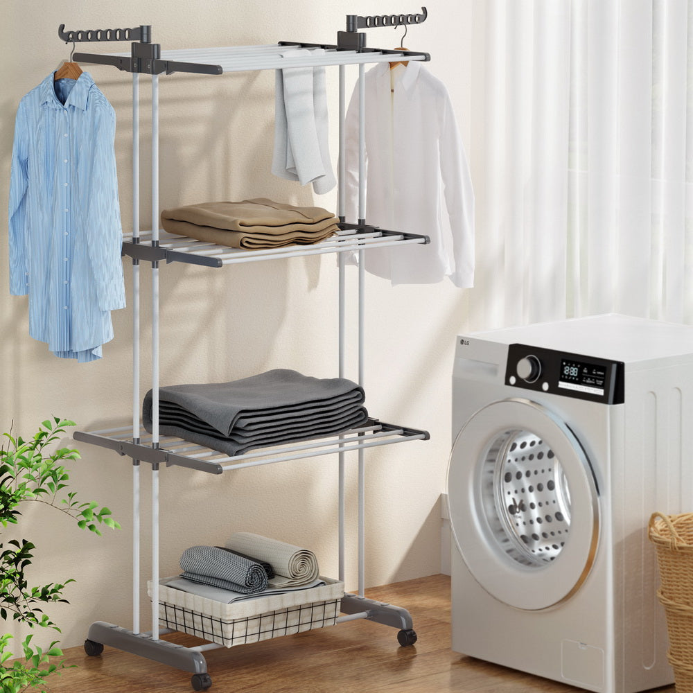 Artiss Clothes Drying Rack 173cm Coat Aier Hanger Foldable Fast shipping On sale
