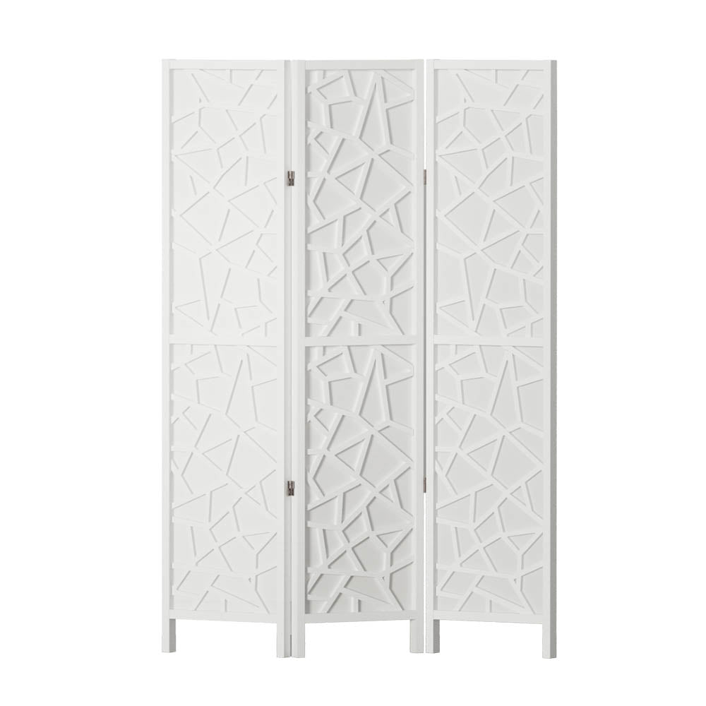 Artiss Clover Room Divider Screen Privacy Wood Dividers Stand 3 Panel White Fast shipping On sale