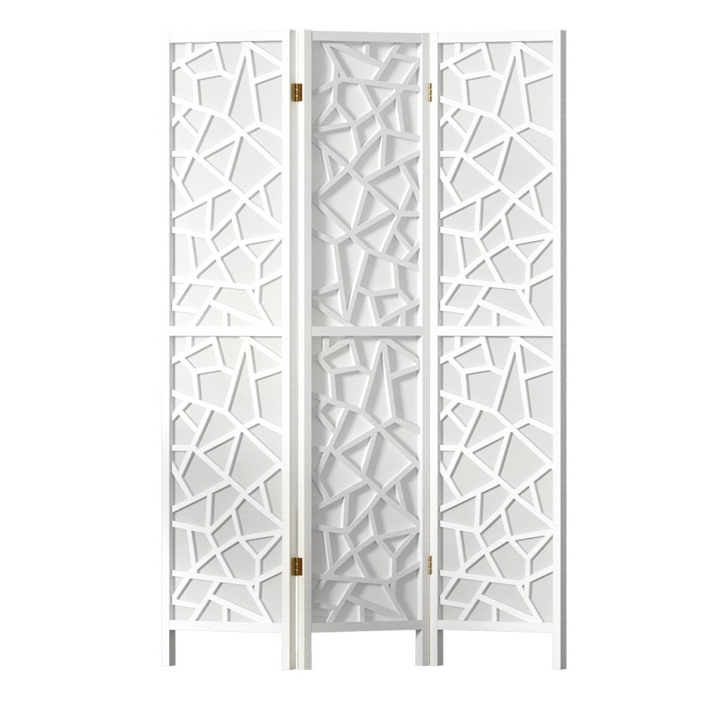 Artiss Clover Room Divider Screen Privacy Wood Dividers Stand 3 Panel White Fast shipping On sale