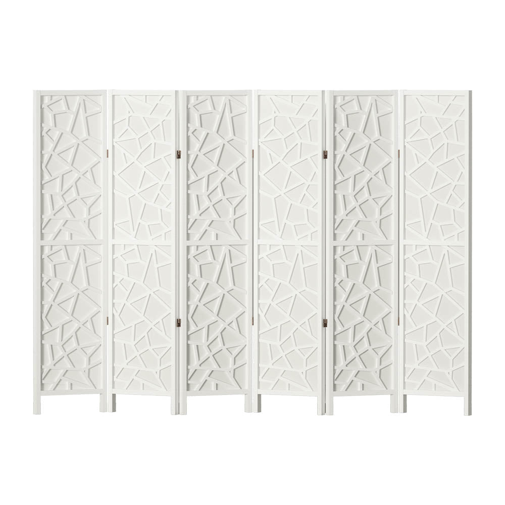 Artiss Clover Room Divider Screen Privacy Wood Dividers Stand 6 Panel White Fast shipping On sale