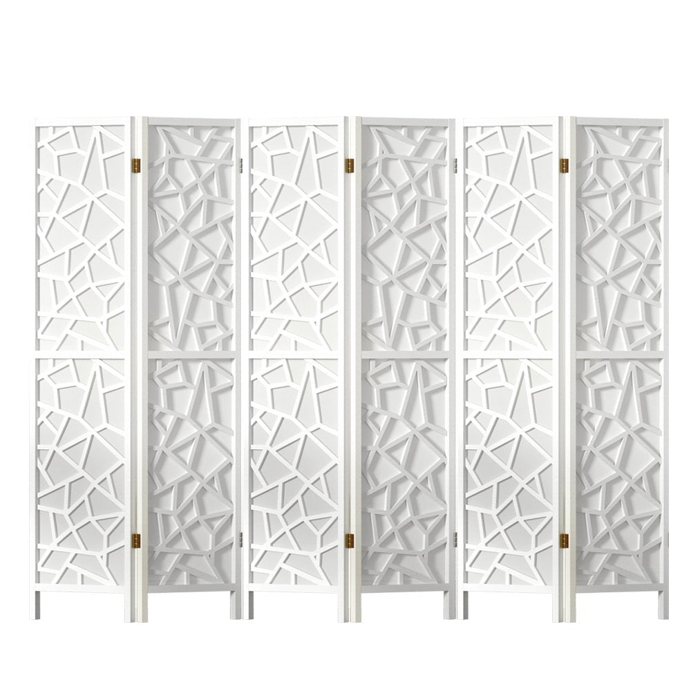 Artiss Clover Room Divider Screen Privacy Wood Dividers Stand 6 Panel White Fast shipping On sale