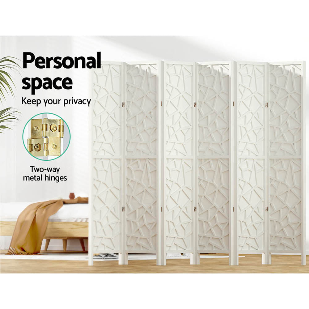 Artiss Clover Room Divider Screen Privacy Wood Dividers Stand 6 Panel White Fast shipping On sale