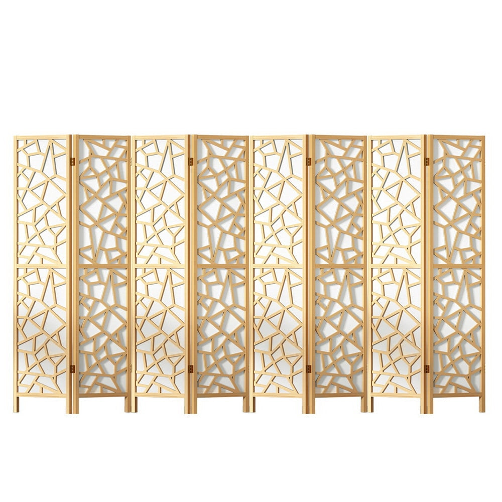 Artiss Clover Room Divider Screen Privacy Wood Dividers Stand 8 Panel Natural Fast shipping On sale
