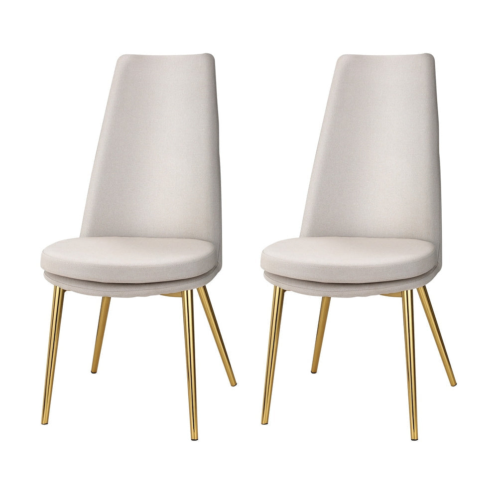 Artiss Dining Chairs High-back Beige Set of 2 Sunnie Chair Fast shipping On sale