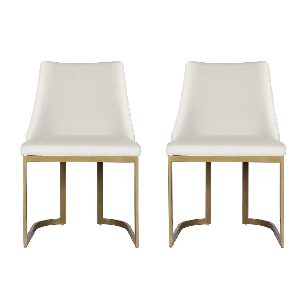 Artiss Dining Chairs Linen Fabric Beige Set Of 2 Balen Chair Fast shipping On sale