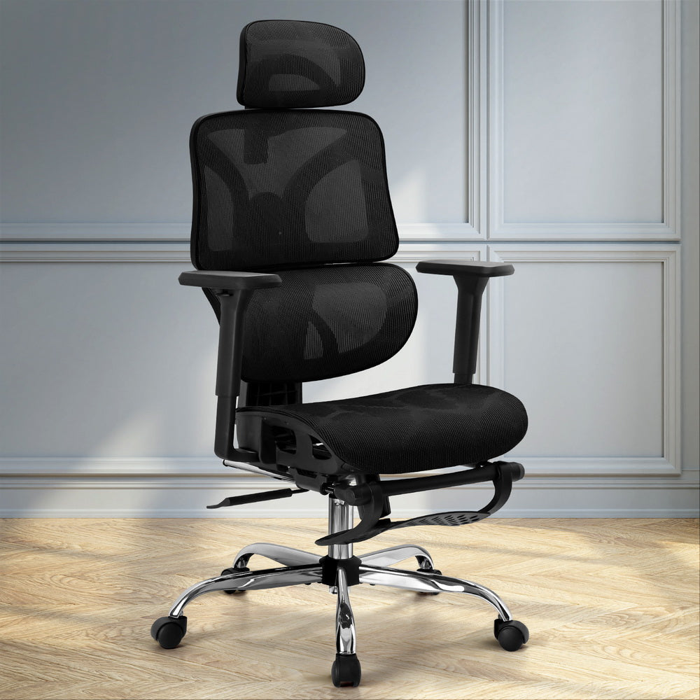 Artiss Ergonomic Office Chair Footrest Black Fast shipping On sale