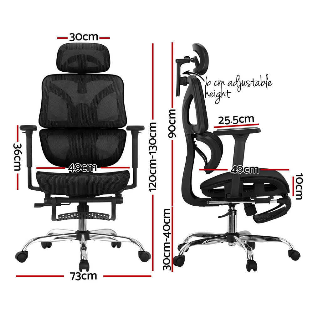 Artiss Ergonomic Office Chair Footrest Black Fast shipping On sale