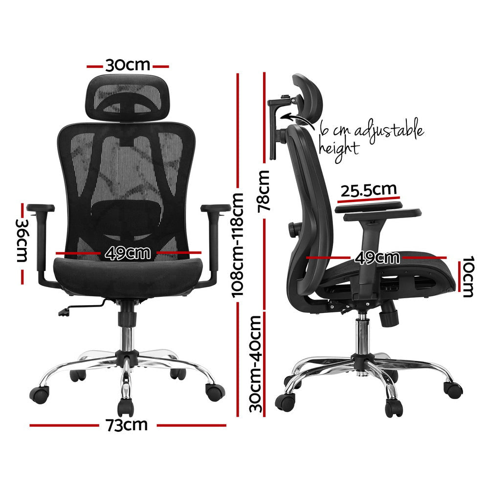 Artiss Ergonomic Office Chair Recline Black Fast shipping On sale