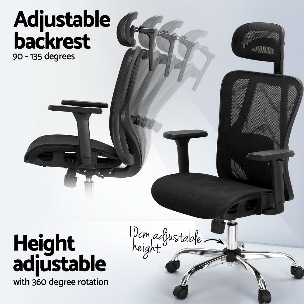 Artiss Ergonomic Office Chair Recline Black Fast shipping On sale