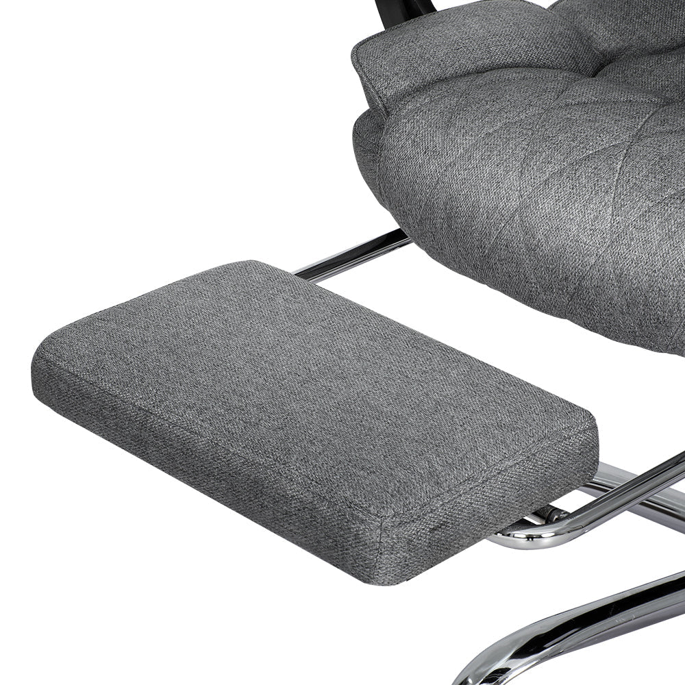 Artiss Executive Office Chair Fabric Footrest Grey Fast shipping On sale