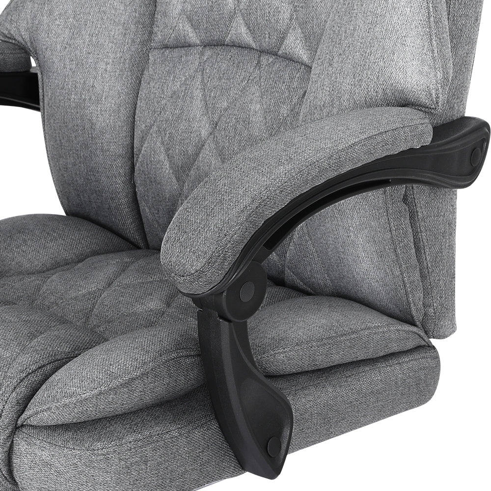 Artiss Executive Office Chair Fabric Footrest Grey Fast shipping On sale