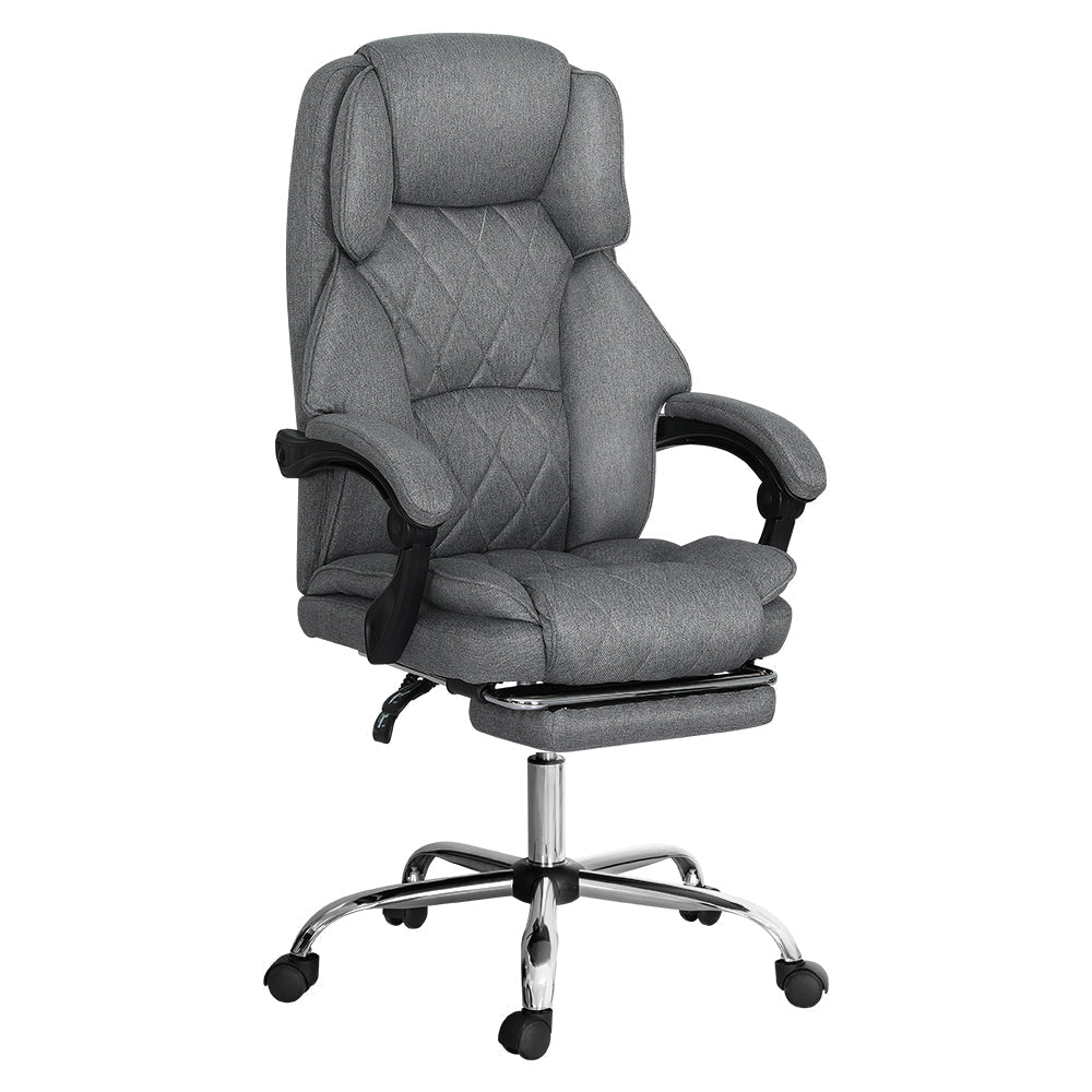 Artiss Executive Office Chair Fabric Footrest Grey Fast shipping On sale