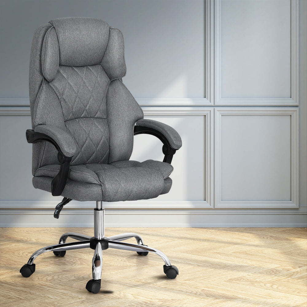 Artiss Executive Office Chair Fabric Recliner Grey Fast shipping On sale