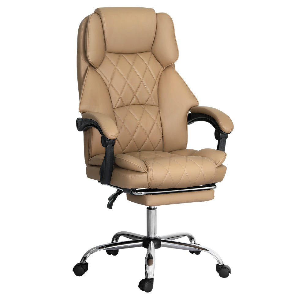 Artiss Executive Office Chair Leather Footrest Espresso Fast shipping On sale