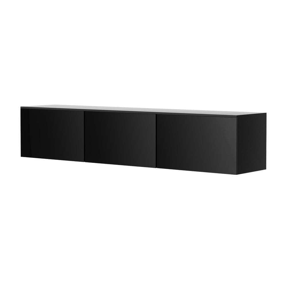 Artiss Floating Entertainment Unit TV Cabinet High Glossy Black 3 Cabinets 200CM Fast shipping On sale