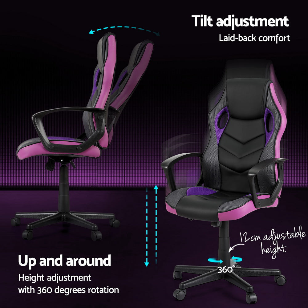 Artiss Gaming Office Chair Computer Chairs Purple Fast shipping On sale