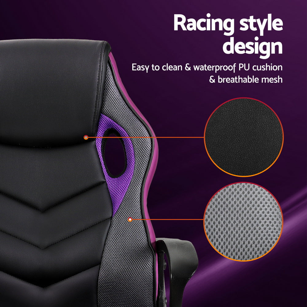 Artiss Gaming Office Chair Computer Chairs Purple Fast shipping On sale