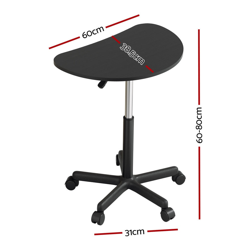 Artiss Laptop Desk Portable Height Adjustable Table Caster Wheels 60CM Black Office Fast shipping On sale