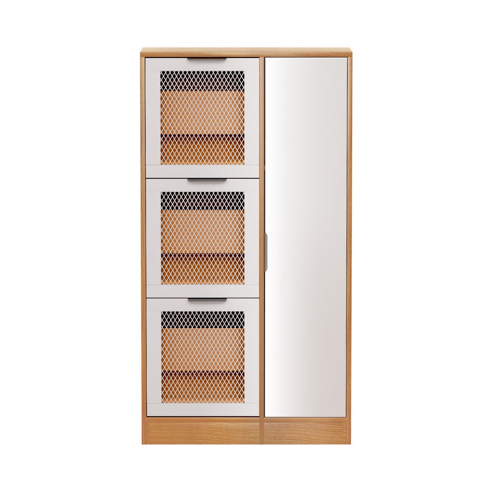 Artiss Mirror Shoe Cabinet White Mesh Fast shipping On sale