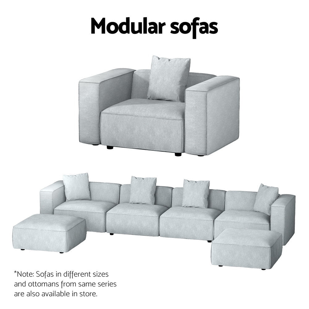 Artiss Modular Sofa Chaise Set 2-Seater Grey Fast shipping On sale