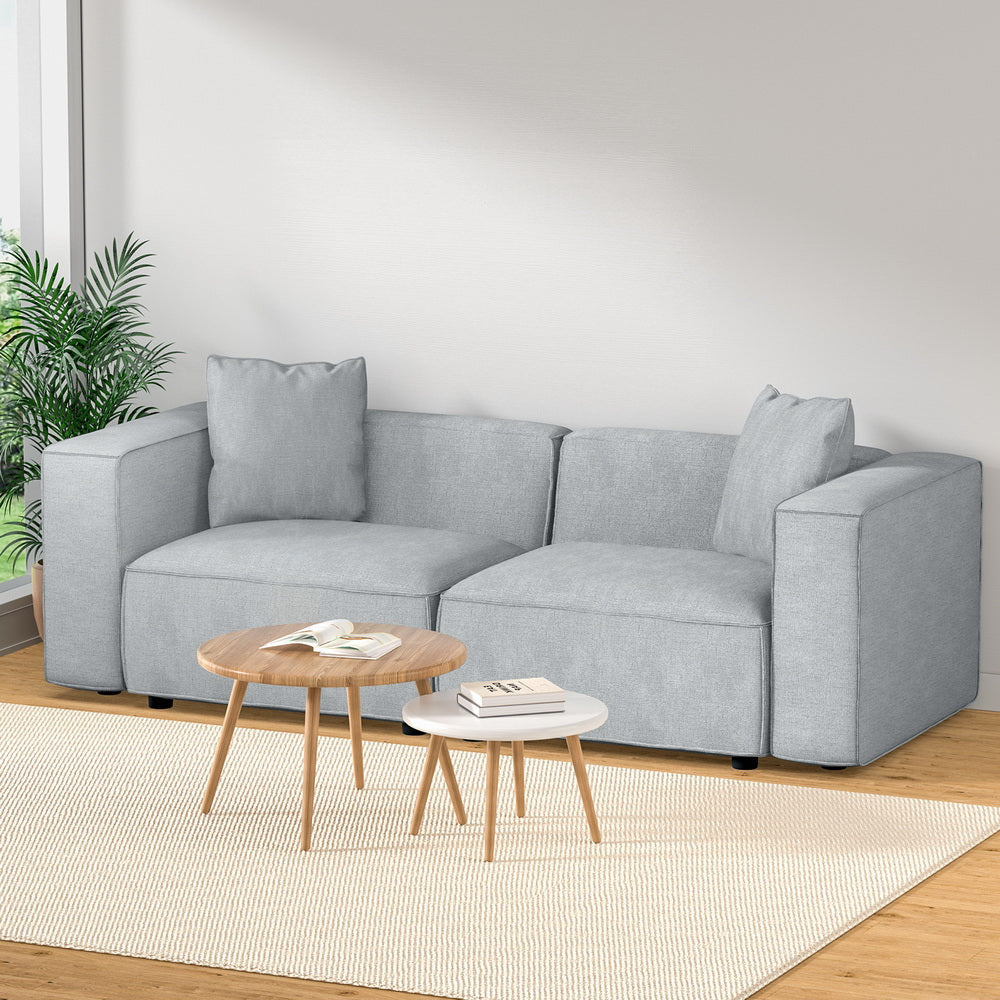 Artiss Modular Sofa Chaise Set 2-Seater Grey Fast shipping On sale