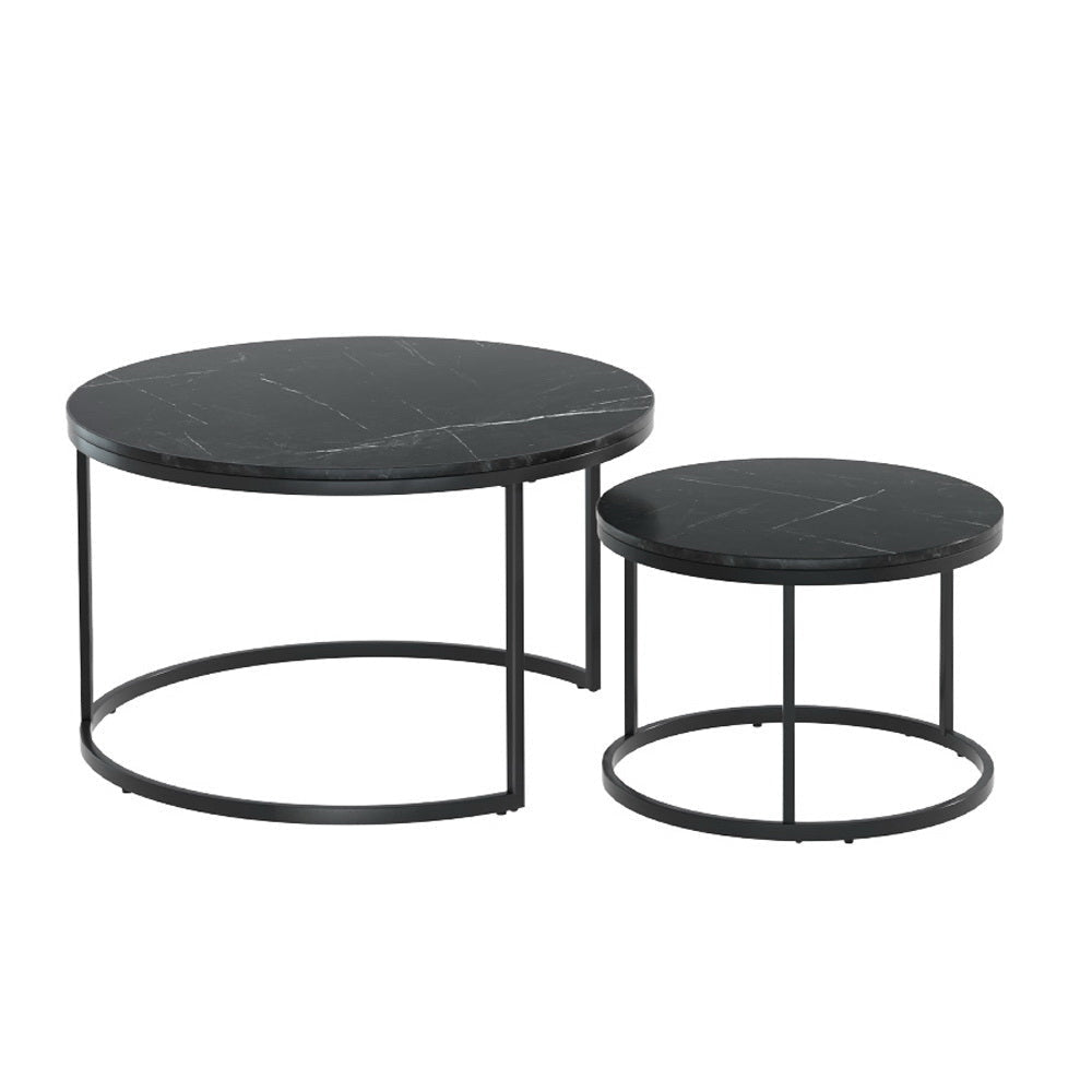 Artiss Nesting Coffee Table Set of 2 Marble Effect Tika Fast shipping On sale